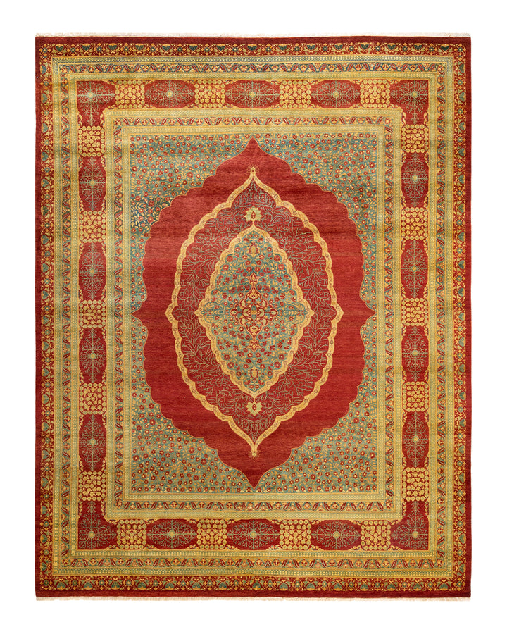 Red Traditional Mogul Wool Rug - 8'3" x 10'6"