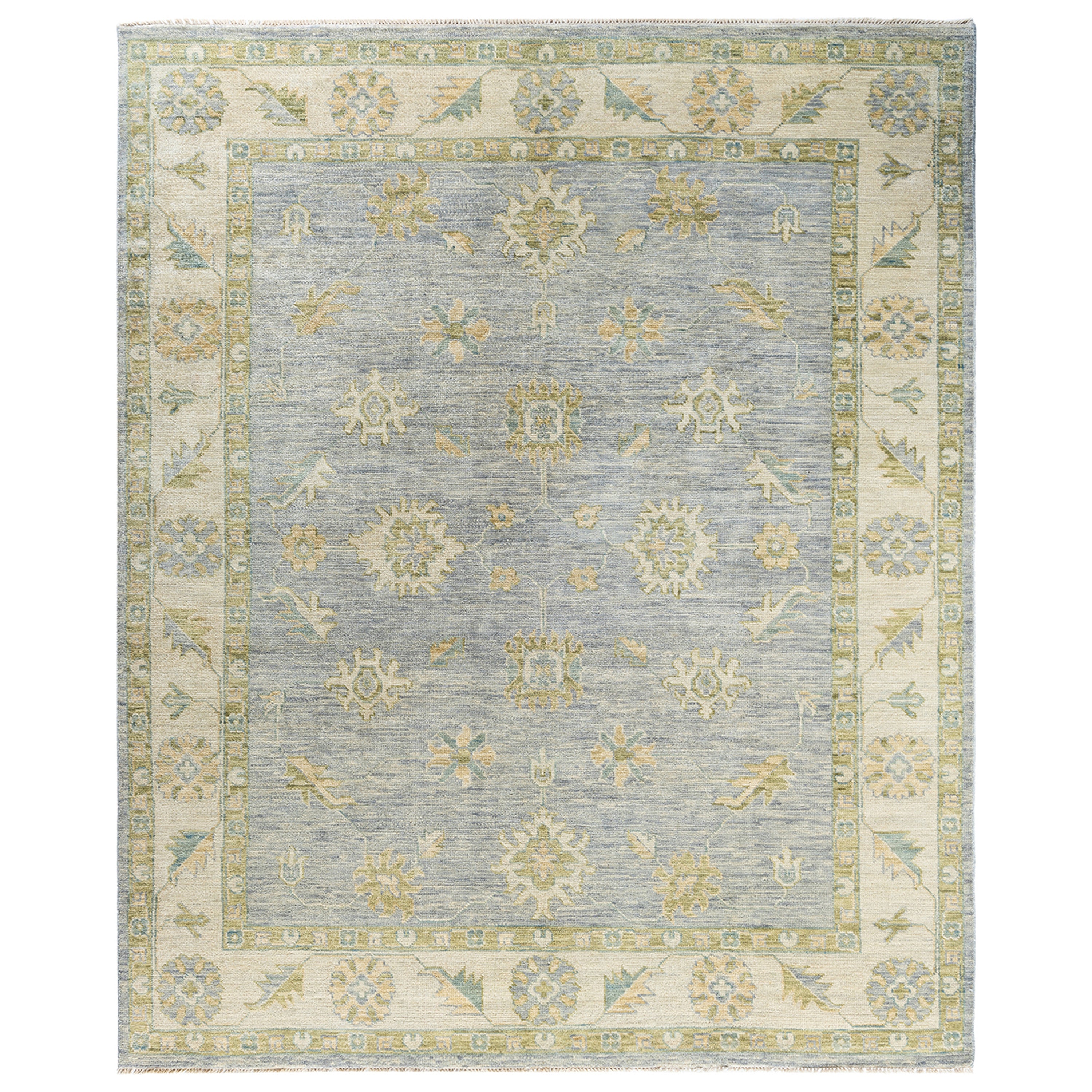 Grey Traditional Wool Rug - 8'1" x 9'8"