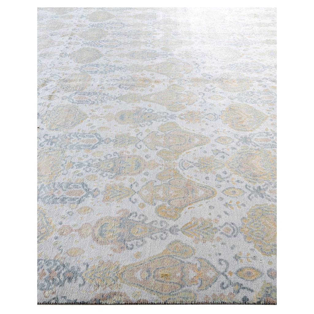 Grey Traditional Wool Slik Blend Rug - 8'1" x 10 4"