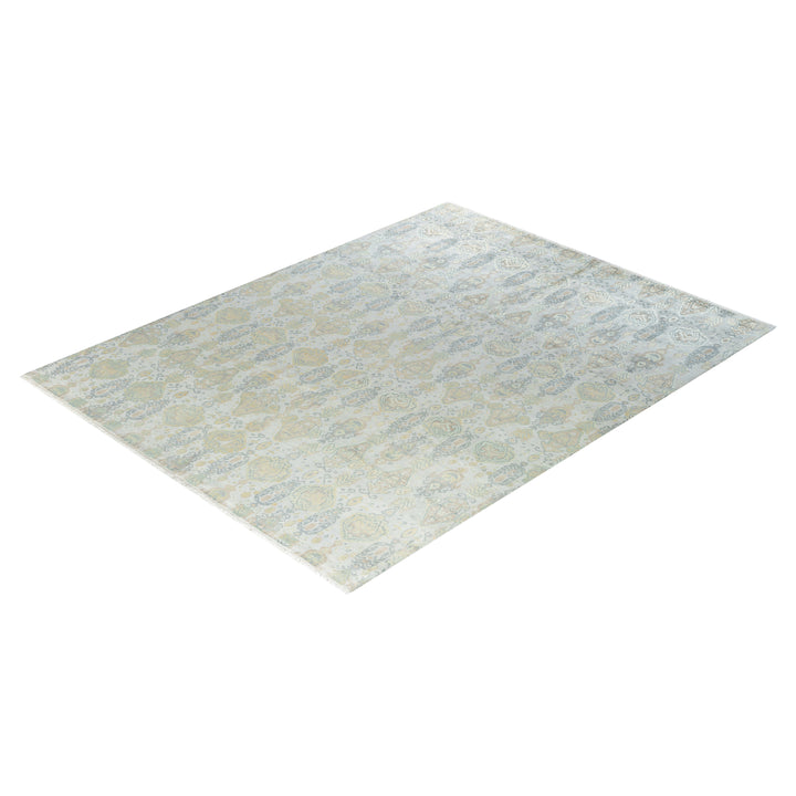 Grey Transitional Wool Silk Blend Rug - 8'1" x 10'4"