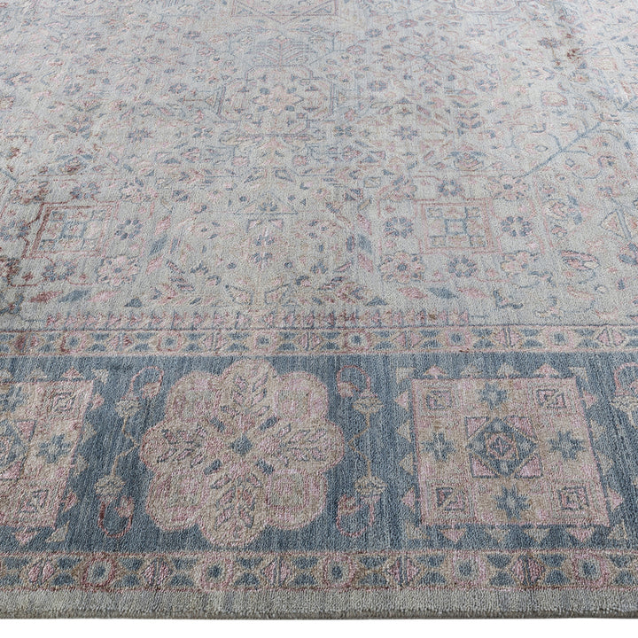 Sand Traditional Wool Silk Blend Rug - 9'2" x 12'2"