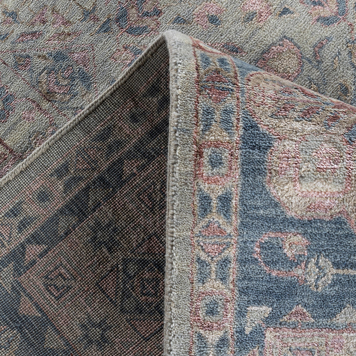 Sand Traditional Wool Silk Blend Rug - 9'2" x 12'2"