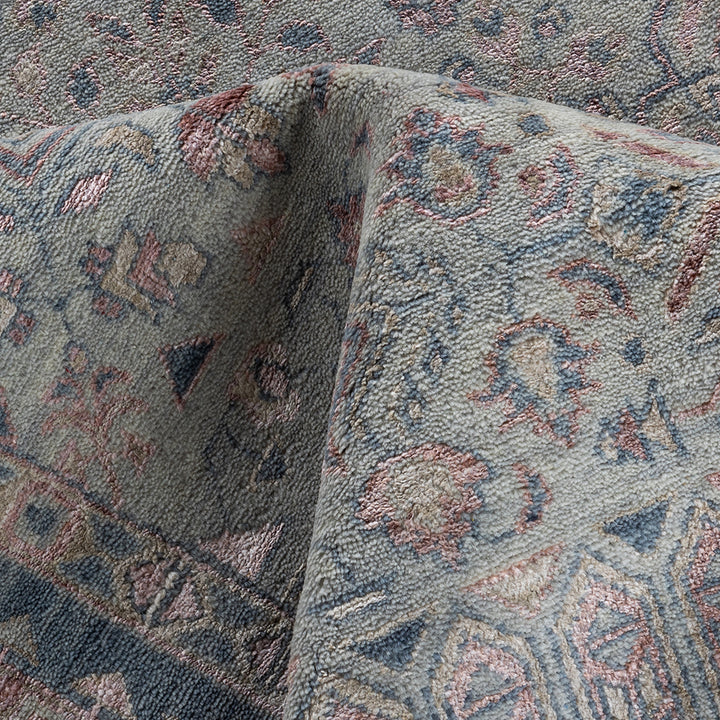 Sand Traditional Wool Silk Blend Rug - 9'2" x 12'2"