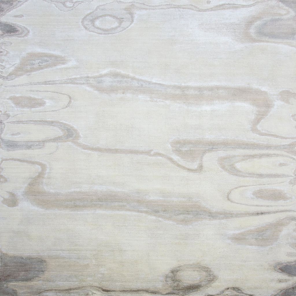 Ivory Contemporary Silk Wool Blend Rug - 8'11" x 12'2"