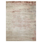 Beige & Pink Transitional Wool Silk Blend Rug - 9' x 12'2"