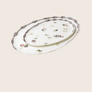 Midnight Flowers Small Oval Serving Plate - hover