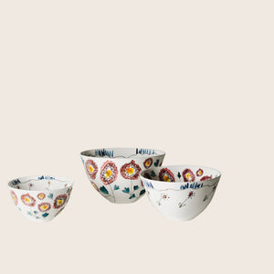 Midnight Flowers Large Serving Bowl Anemone Milk - hover
