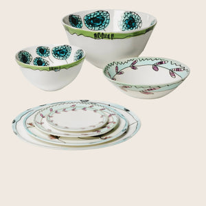 Midnight Flowers Small Serving Bowl Anemone Vaniglia - hover