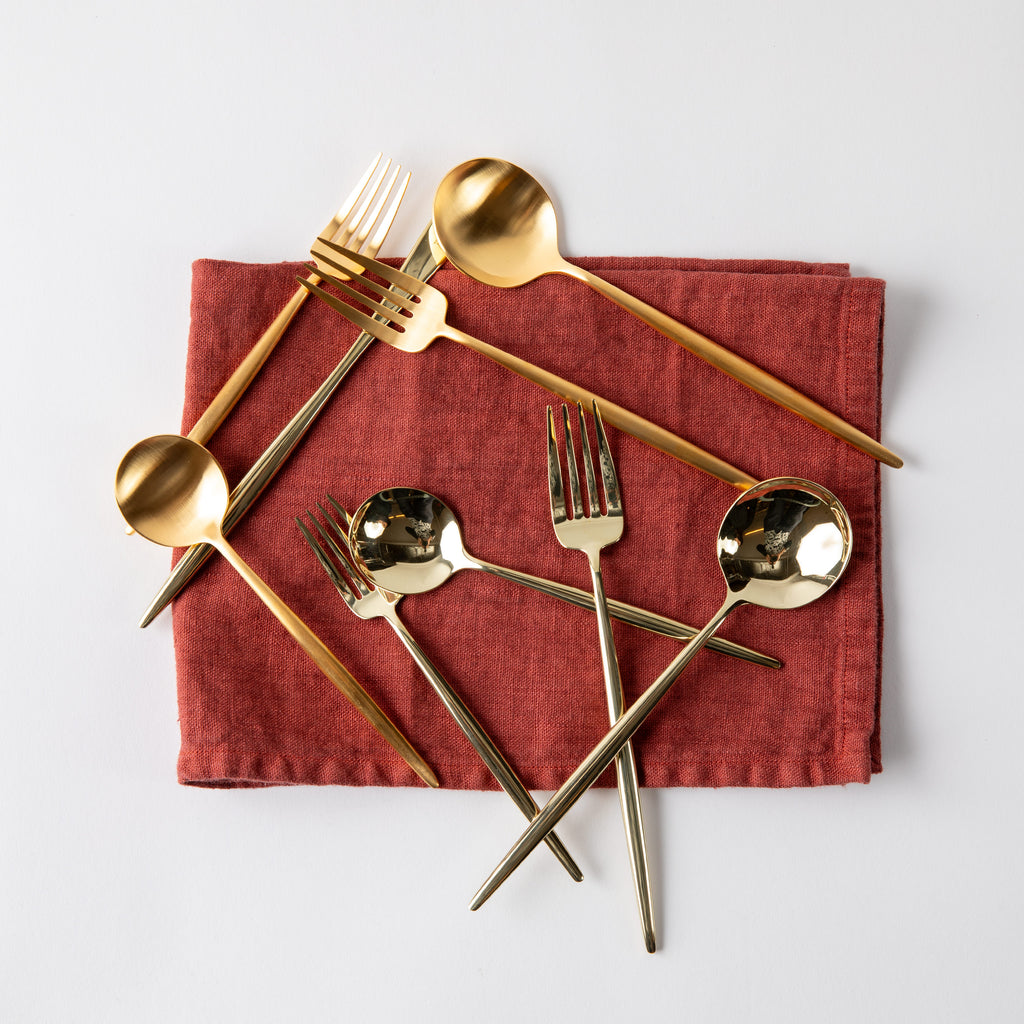 Moon 5-Piece Flatware Set Brushed Gold