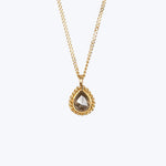 Teardrop Speckled Champagne Diamond Necklace