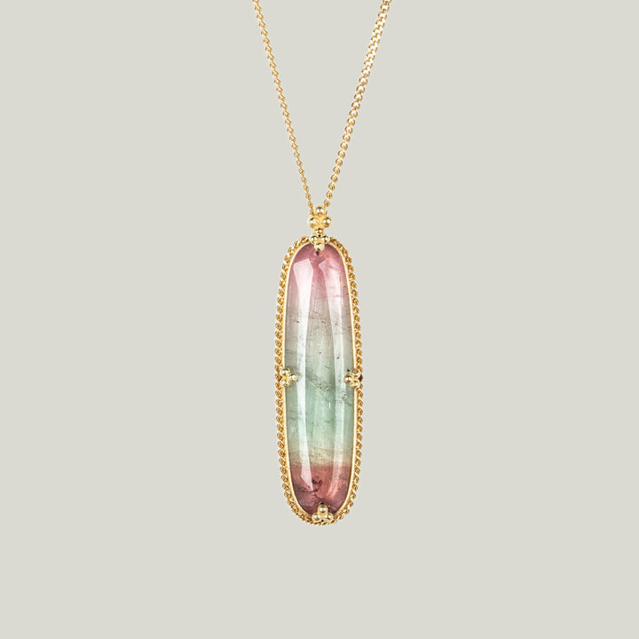 Pastel Watermelon Tourmaline Necklace