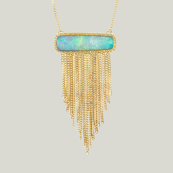 Black Opal Tassel Necklace