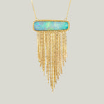 Black Opal Tassel Necklace