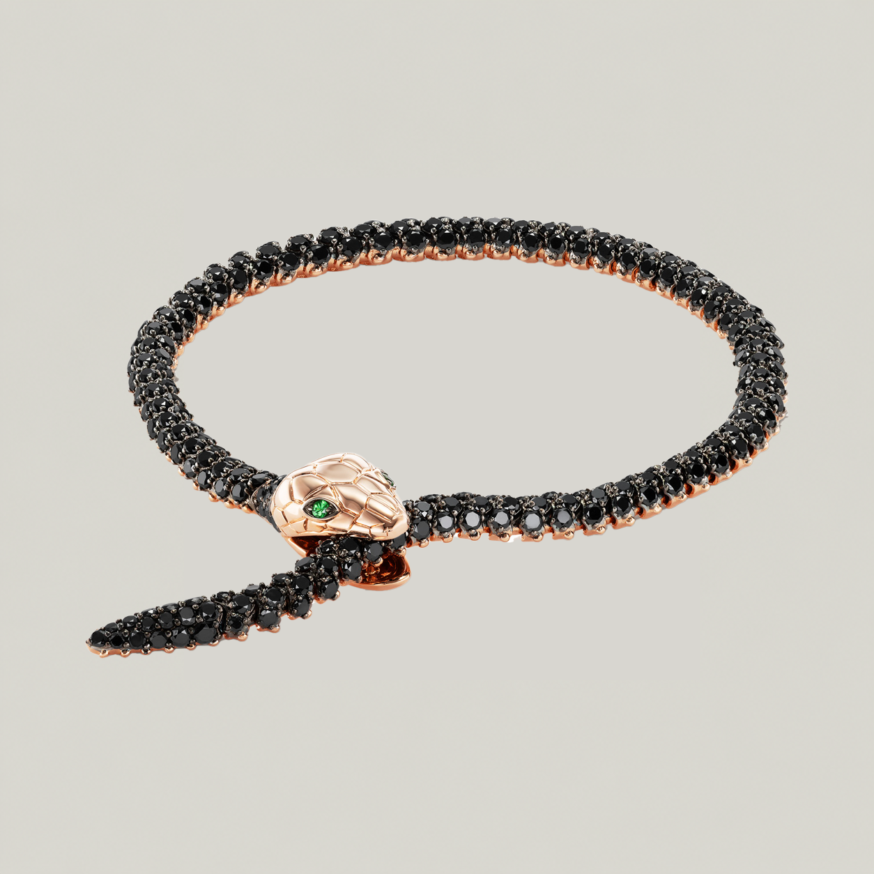 Nouveau Black Diamond Serpent Bracelet