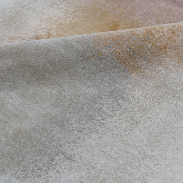 Multicolored Contemporary Wool Silk Blend Rug - 6' x 9'