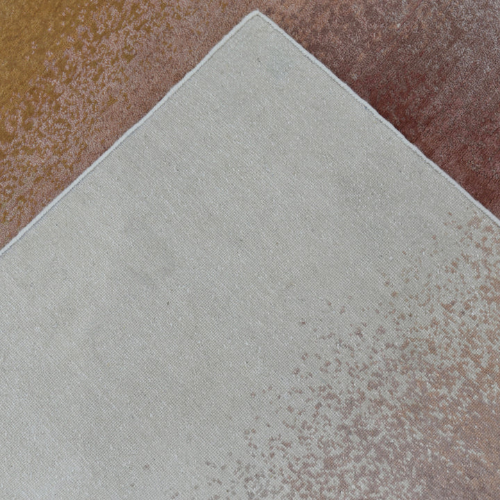 Multicolored Contemporary Wool Silk Blend Rug - 6' x 9'