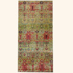 Pink & Green Alchemy Contemporary Wool Silk Blend Runner - 3' x 6'5"