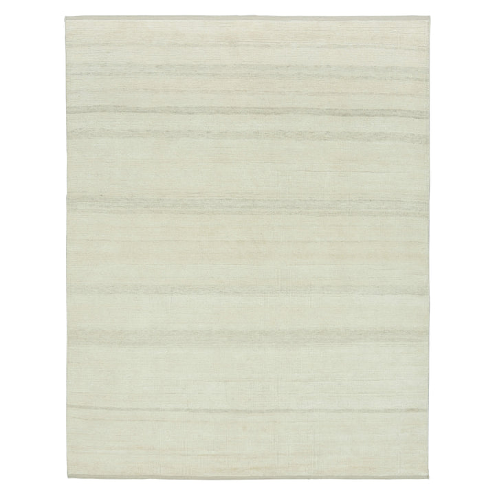 Cream Textured Wool Rug - 8' x 10'