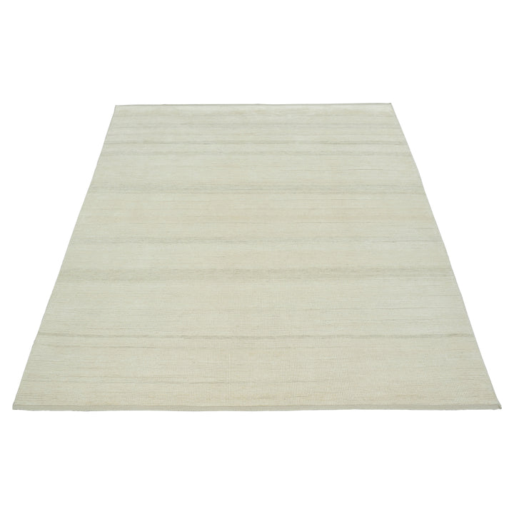 Cream Textured Wool Rug - 8' x 10'