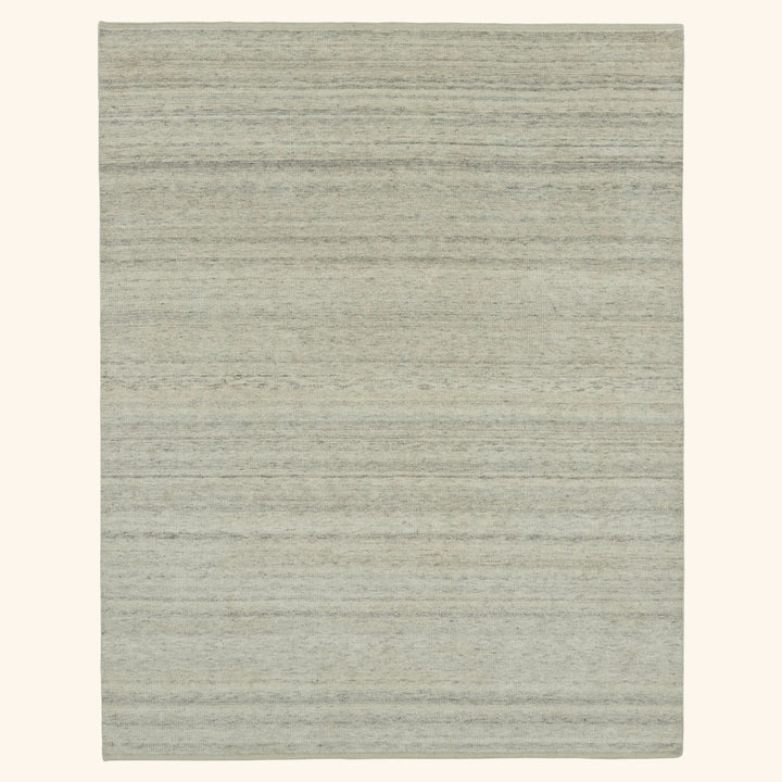 Grey Textured Wool Rug - 8' x 10'