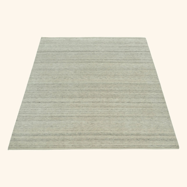 Grey Textured Wool Rug - 8' x 10'