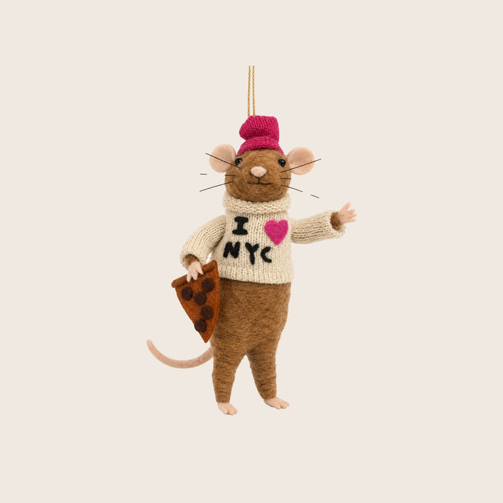 I Heart NYC Pizza Rat Ornament