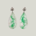 Platinum Jade and Diamond Earrings