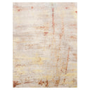 Ivory Red Contemporary Silk Wool Blend Rug - 8'11" x 12'1"