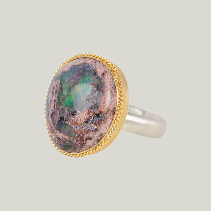Mexican Opal Mixed Metal Ring