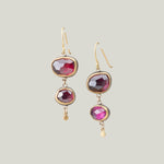 Rosecut Garnet Double Drop Earring