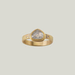 Rosecut Grey Teardrop Diamond Ring