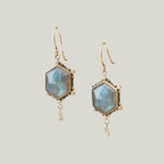 Rosecut Hexagon Labradorite Drop Earring