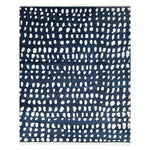 Navy Contemporary Wool Cotton Blend Rug
