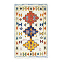 Multicolored Moroccan Wool Cotton Blend Rug