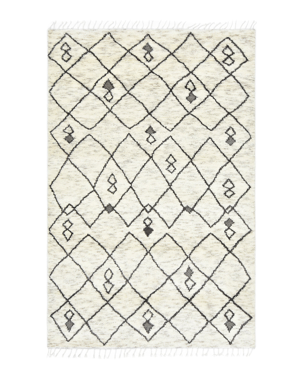 Ivory Moroccan Wool Cotton Blend Rug