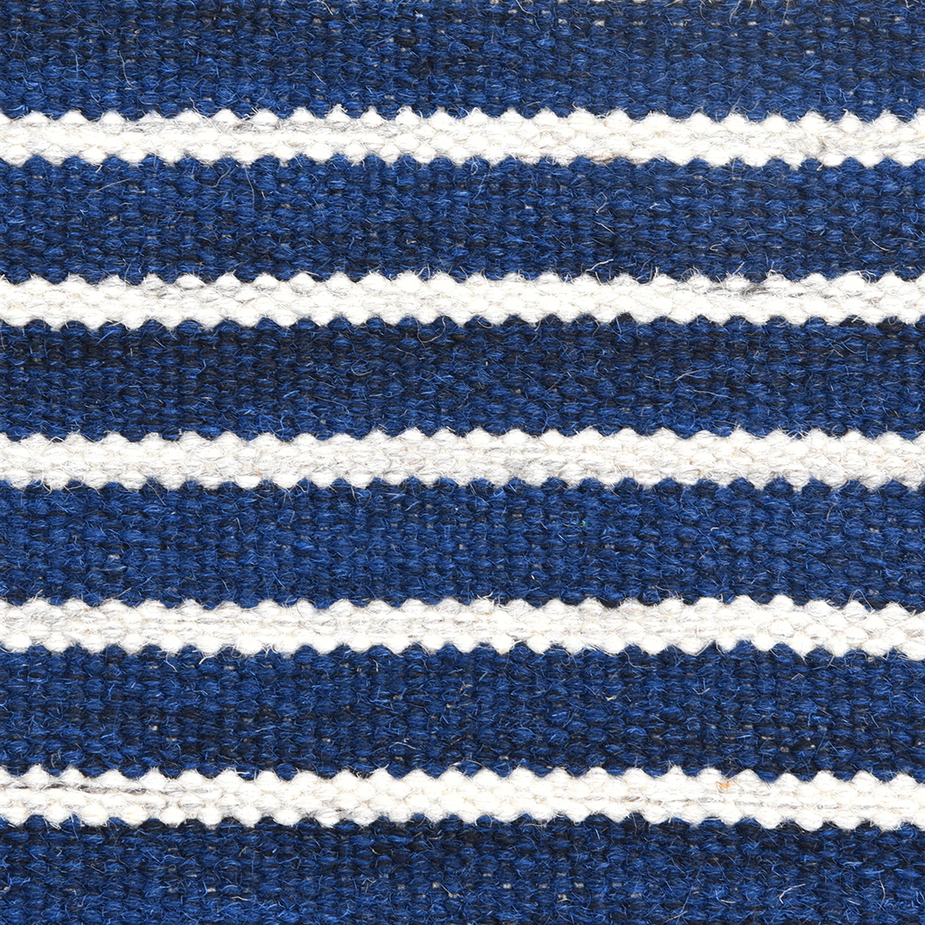 Navy Flatweave Wool Cotton Blend Rug