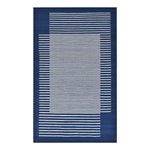 Navy Flatweave Wool Cotton Blend Rug