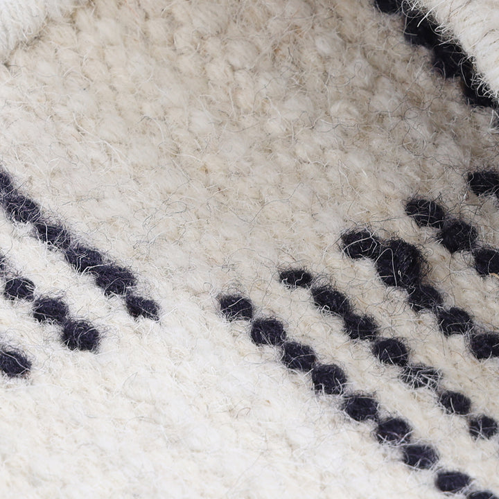 Black & White Contemporary Wool Cotton Blend Rug