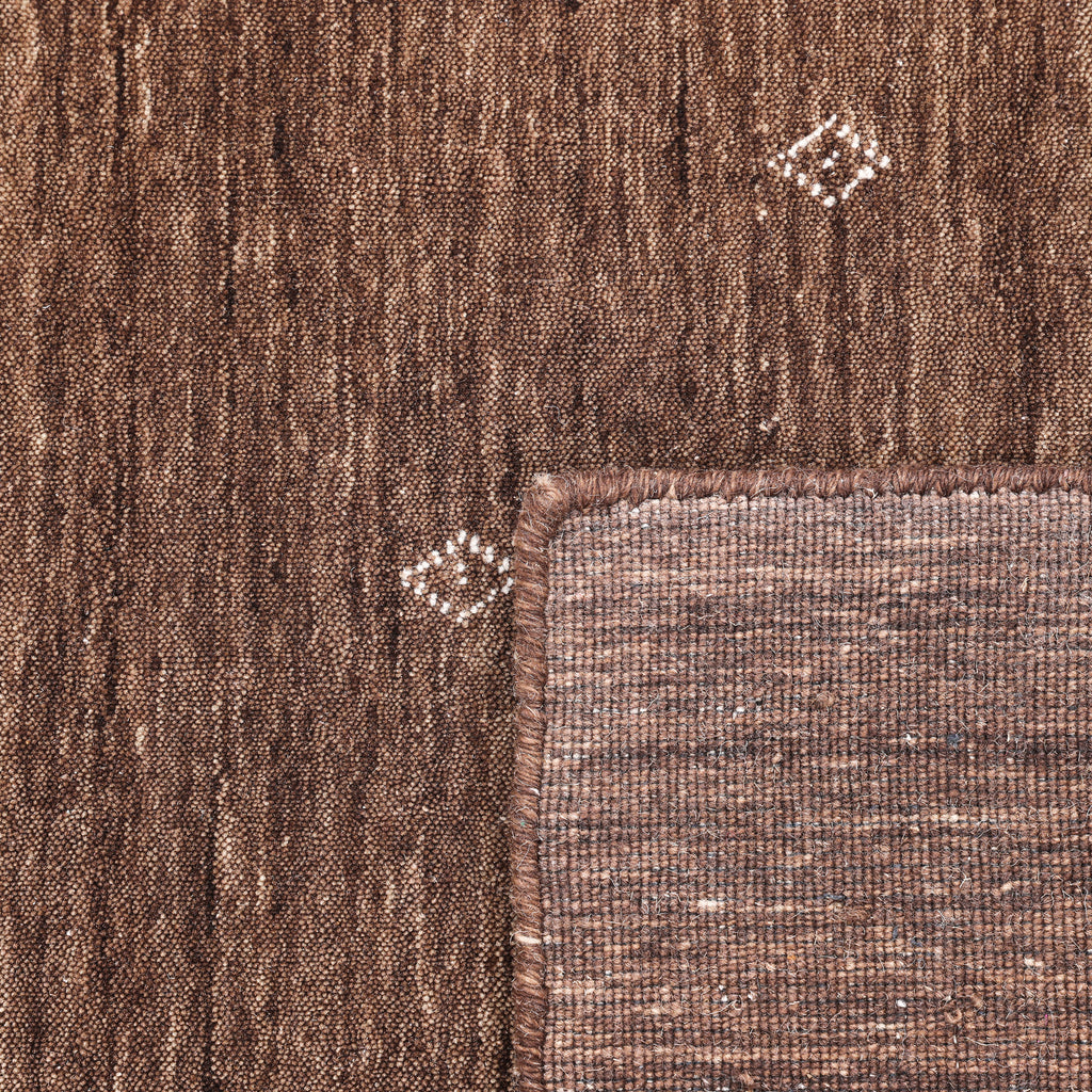 Dark Brown Solid Indo Gabbeh Wool Rug - 8' x 10'