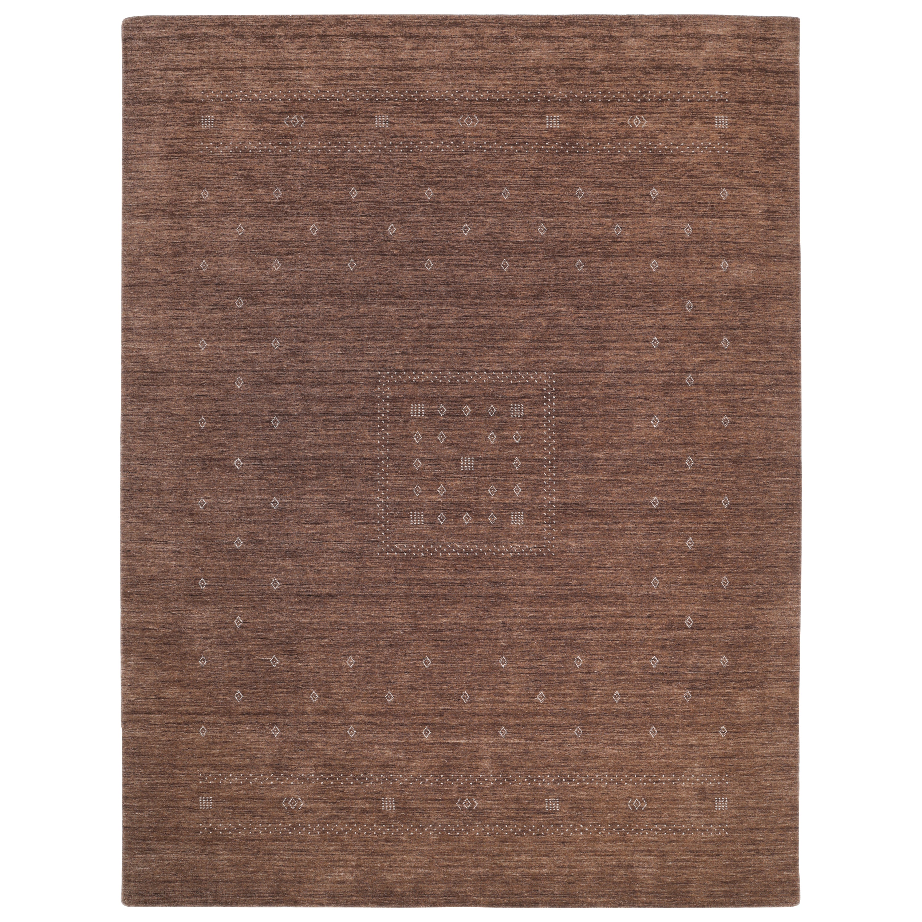 Dark Brown Solid Indo Gabbeh Wool Rug - 8' x 10'