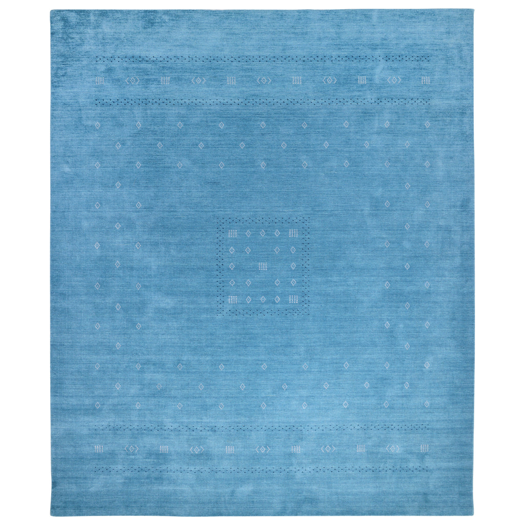 Sapphire Solid Indo Gabbeh Wool Rug - 9' x 12'