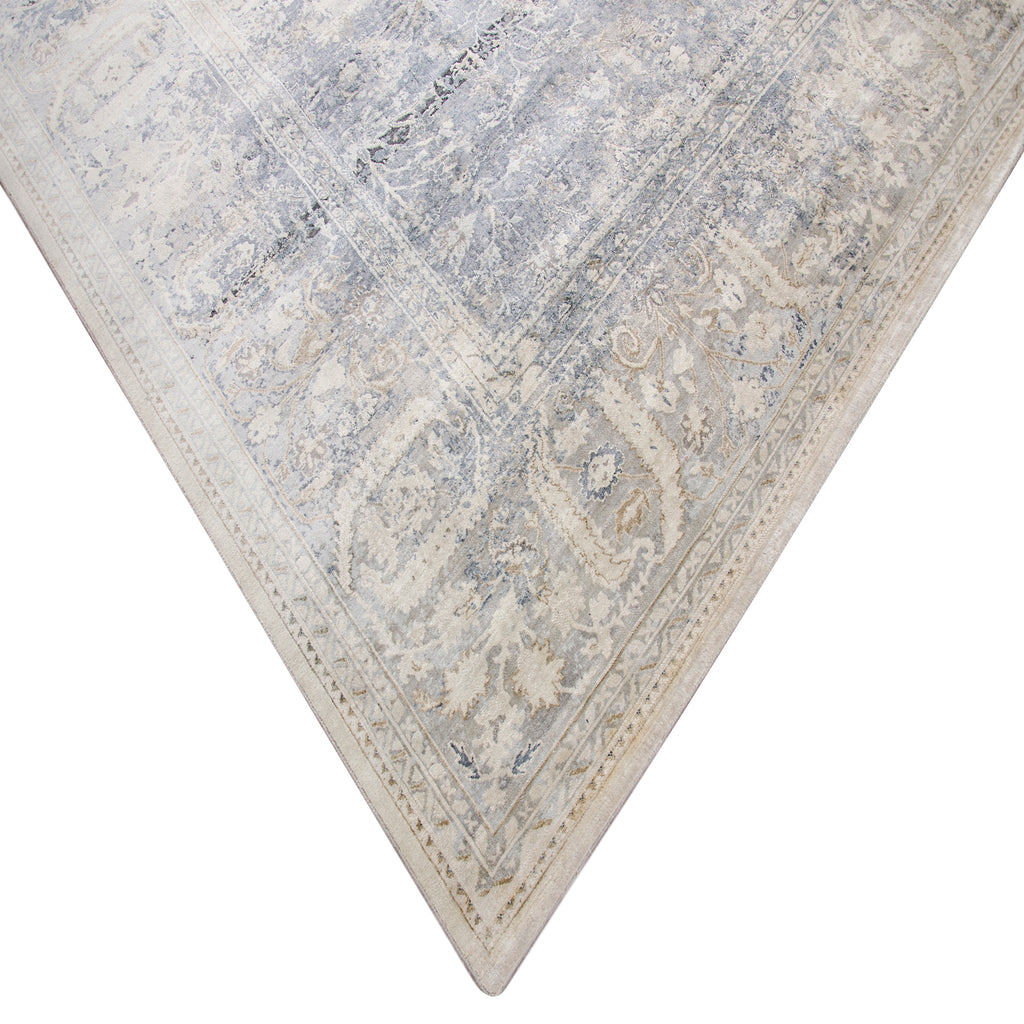 Grey Traditional Silk Rug - 9'1" x 12'