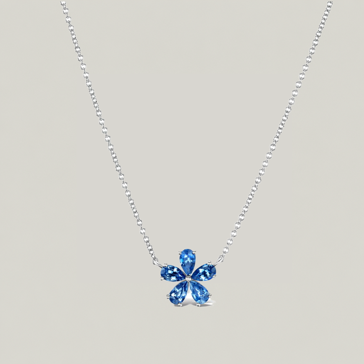 Small Forget-Me-Not Sapphire Necklace