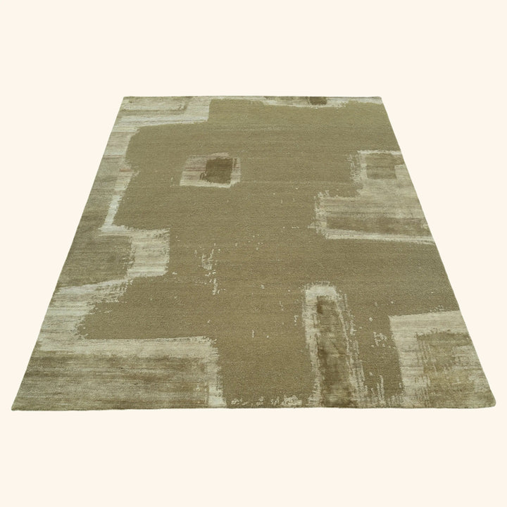 Brown Contemporary Wool Rug - 8' x 10'