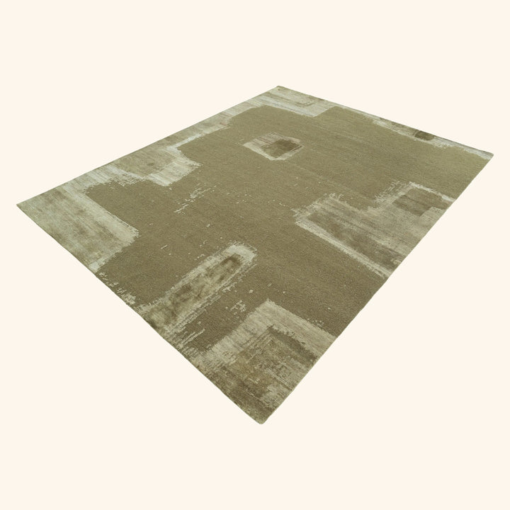 Brown Contemporary Wool Rug - 8' x 10'