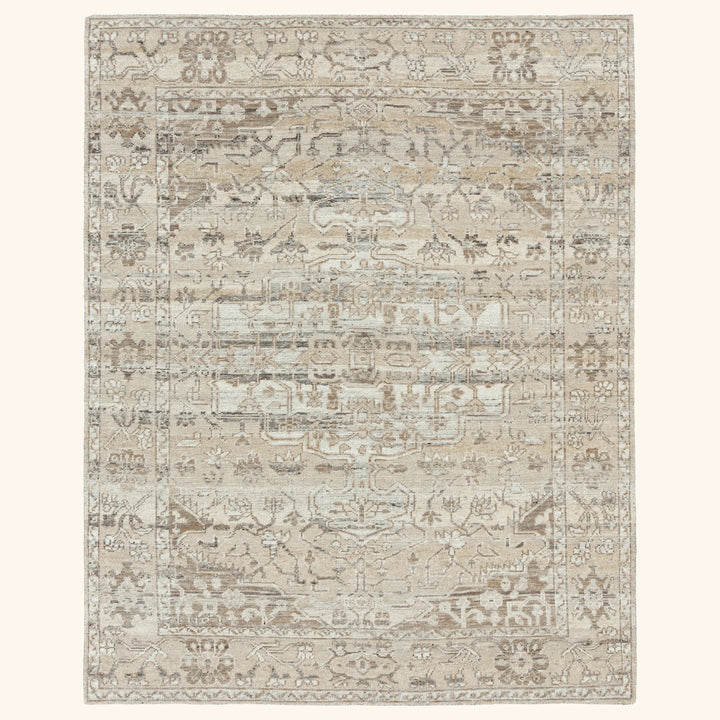 Ivory Traditional Wool Rug - 8' x 10'