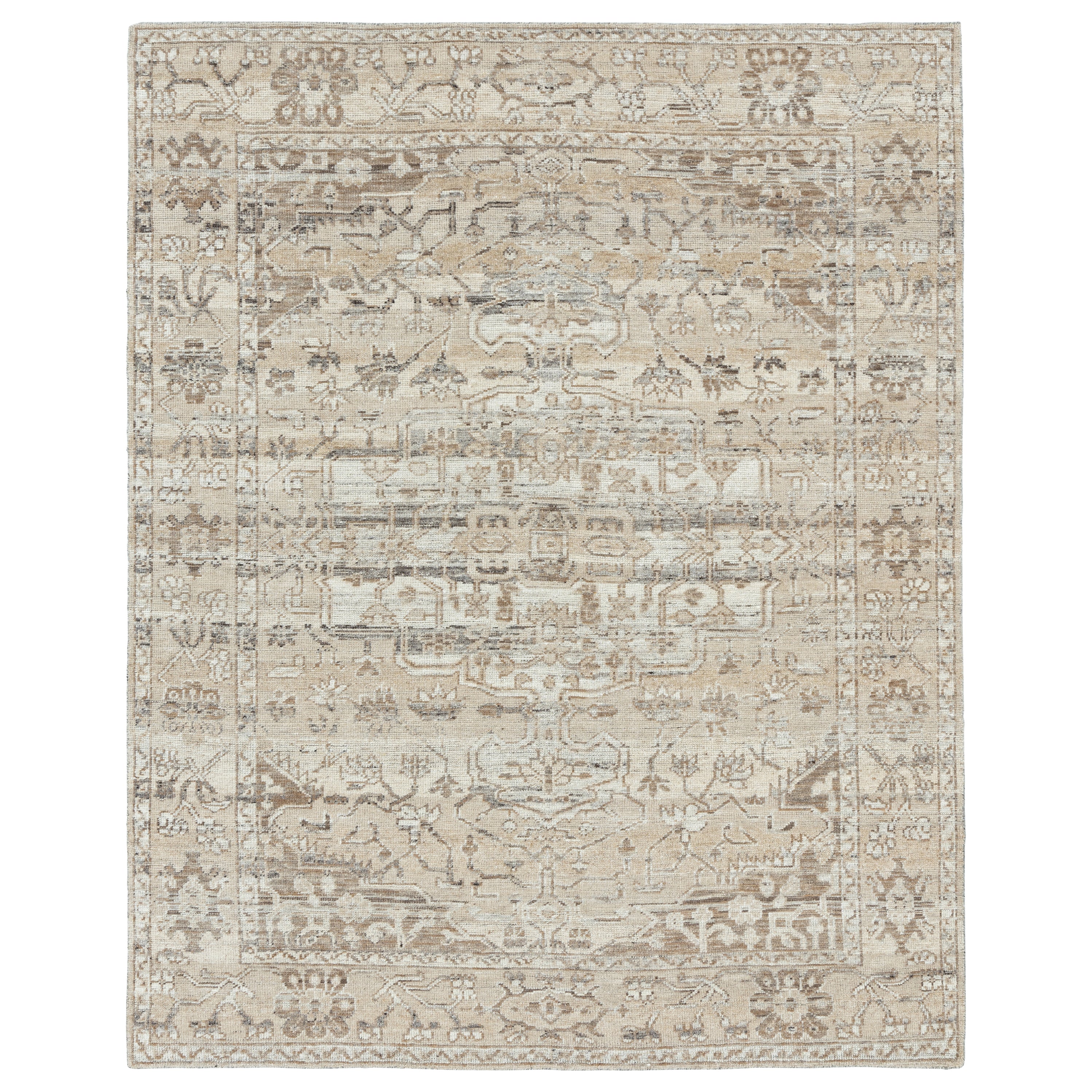 Ivory Traditional Wool Rug - 8' x 10'