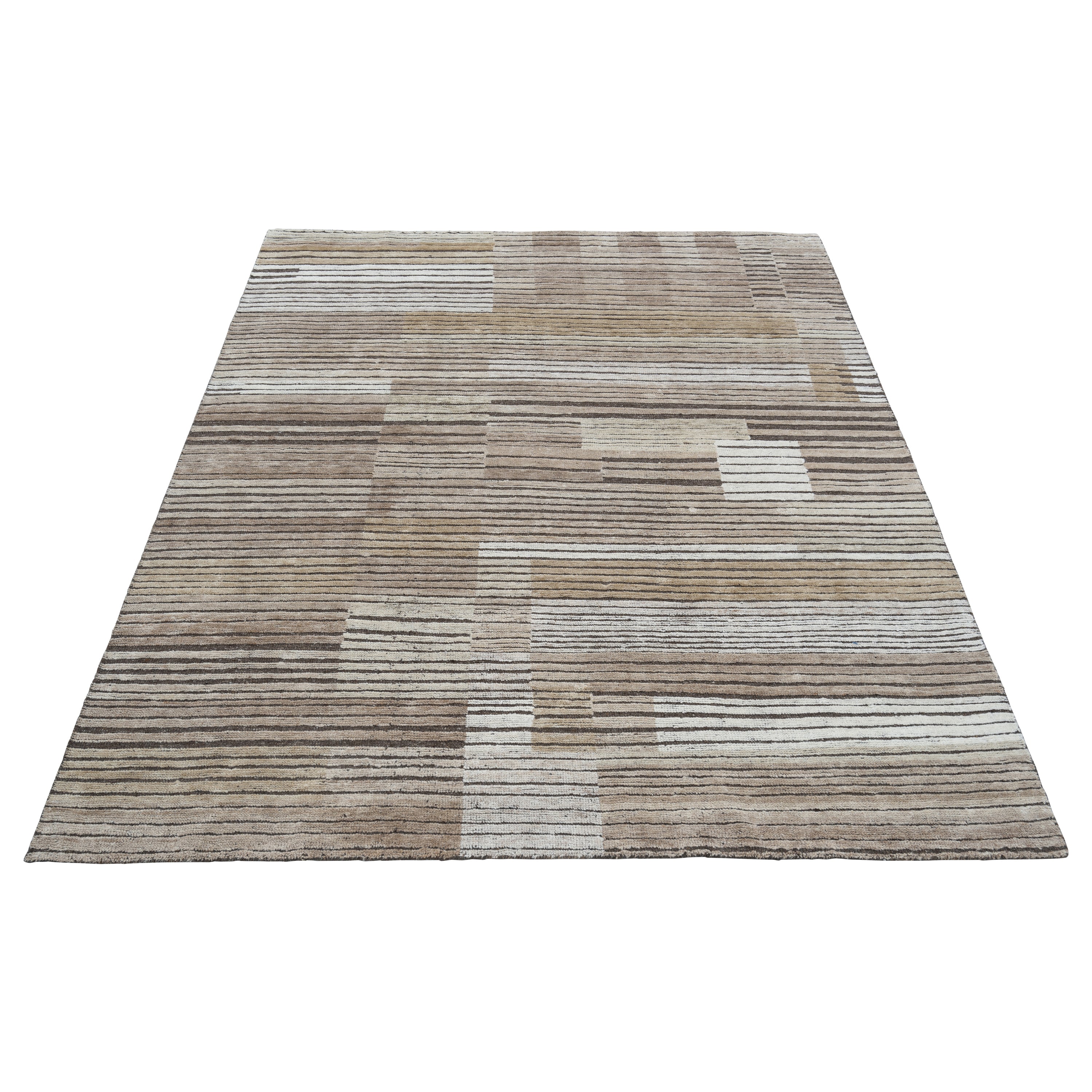 Brown Contemporary Wool Rug - 8' x 10'