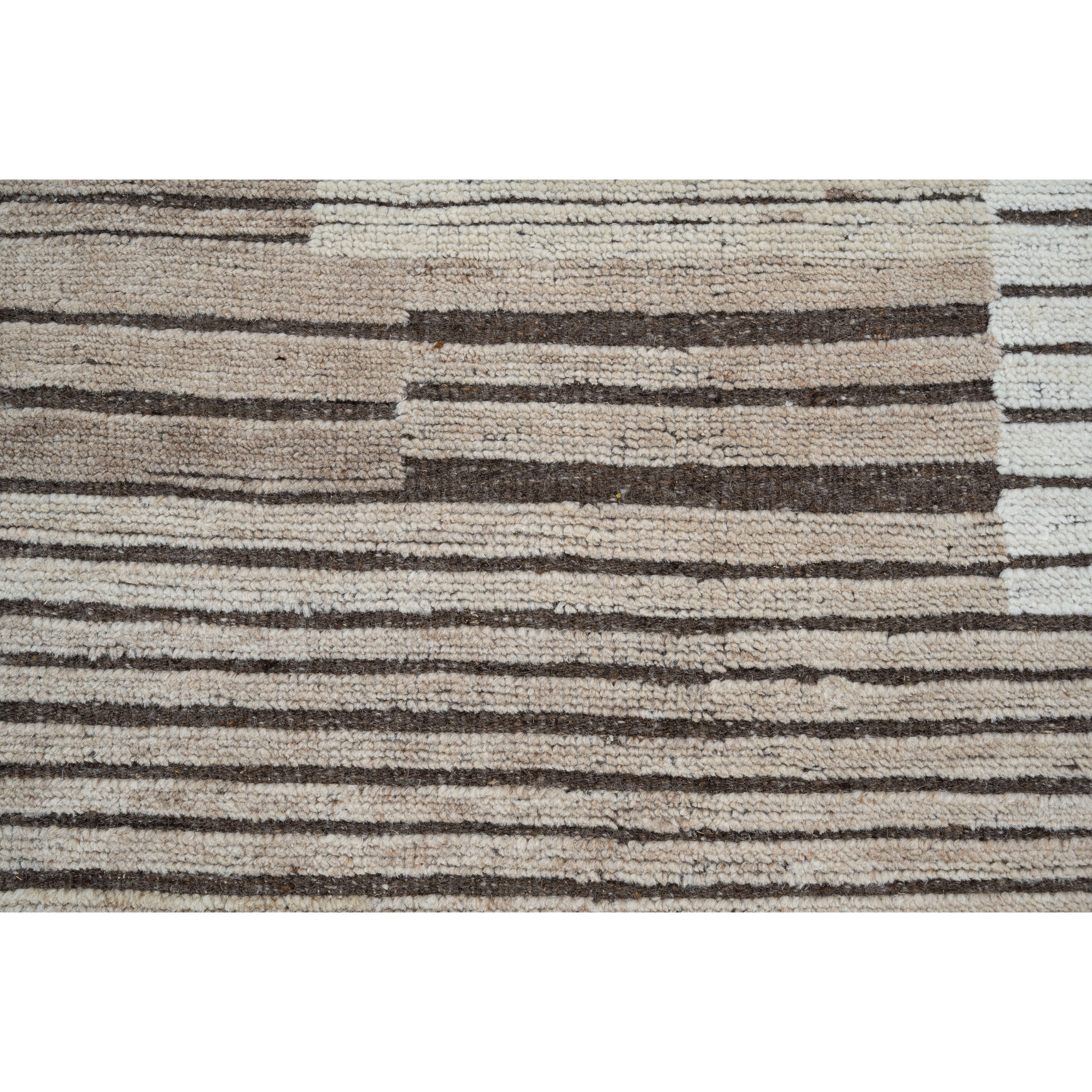 Brown Contemporary Wool Rug - 8' x 10'