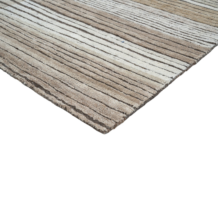 Brown Contemporary Wool Rug - 8' x 10'